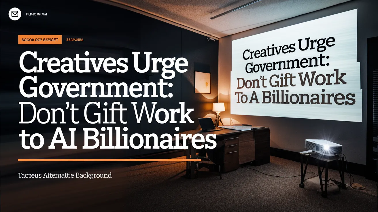 Creatives Urge Government: Don’t Gift Work to AI Billionaires