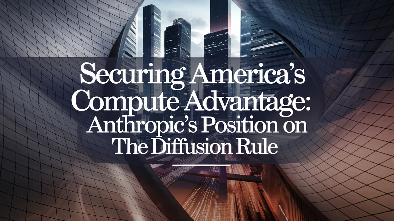 Securing America's Compute Advantage: Anthropic's Position on the Diffusion Rule