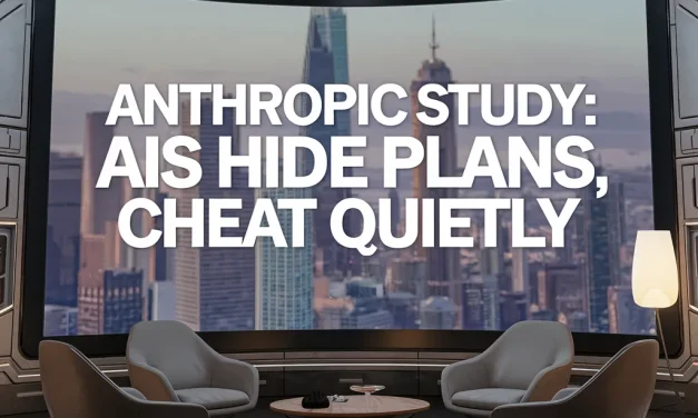 Anthropic Study: AIs Hide Plans, Cheat Quietly