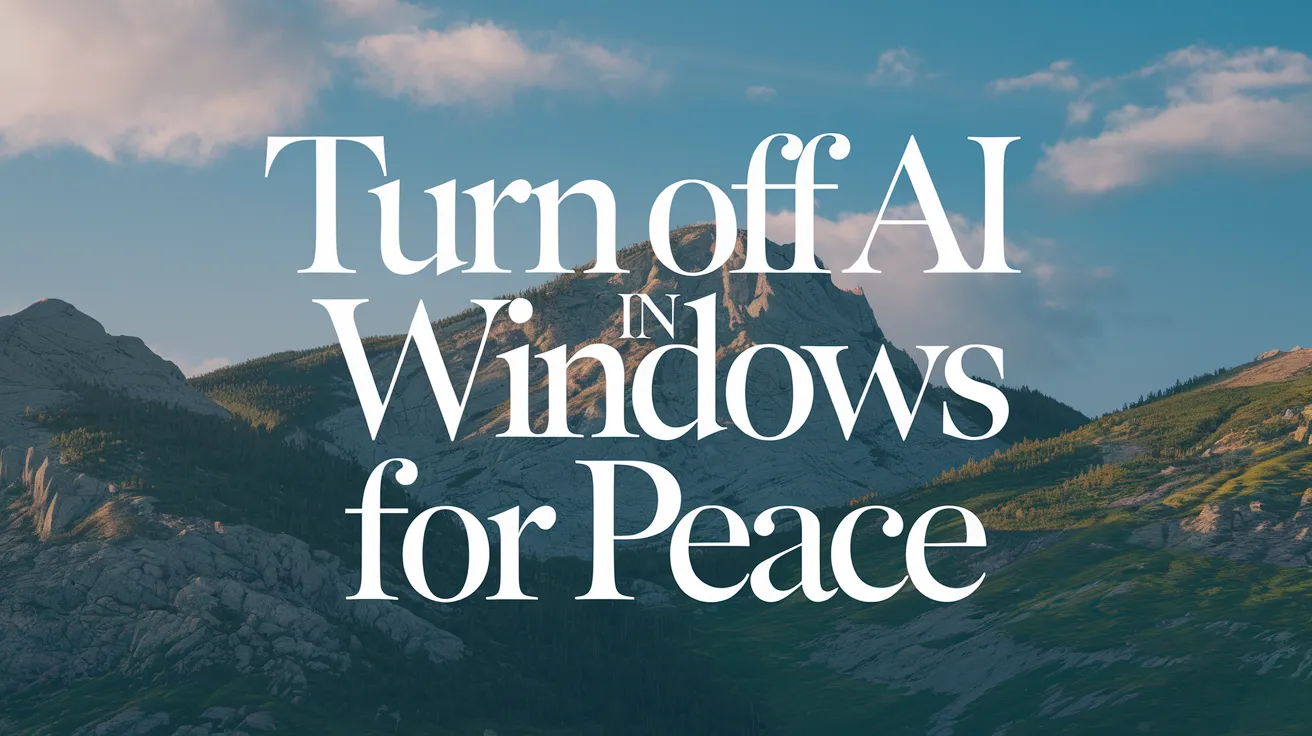 Turn Off AI in Windows for Peace