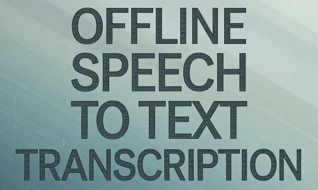 Offline Speech to Text Transcription with Whisper