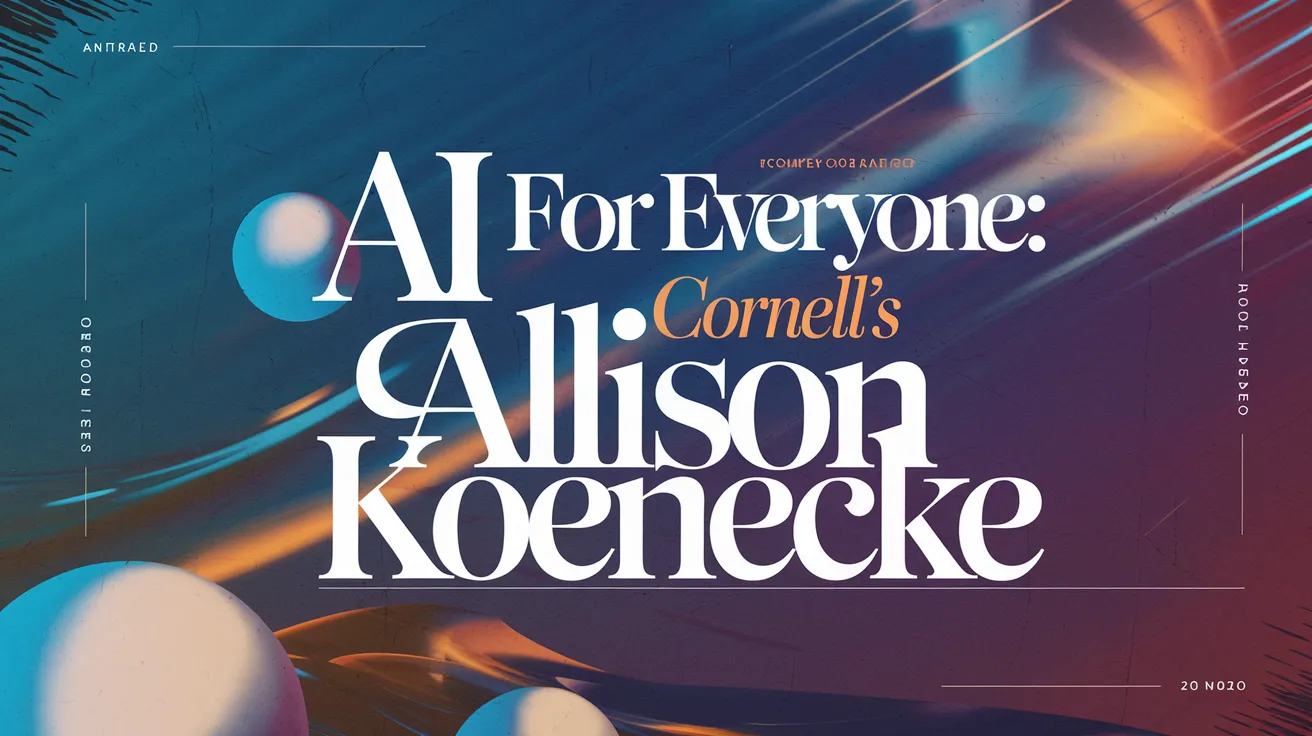 AI for Everyone: Cornell's Allison Koenecke