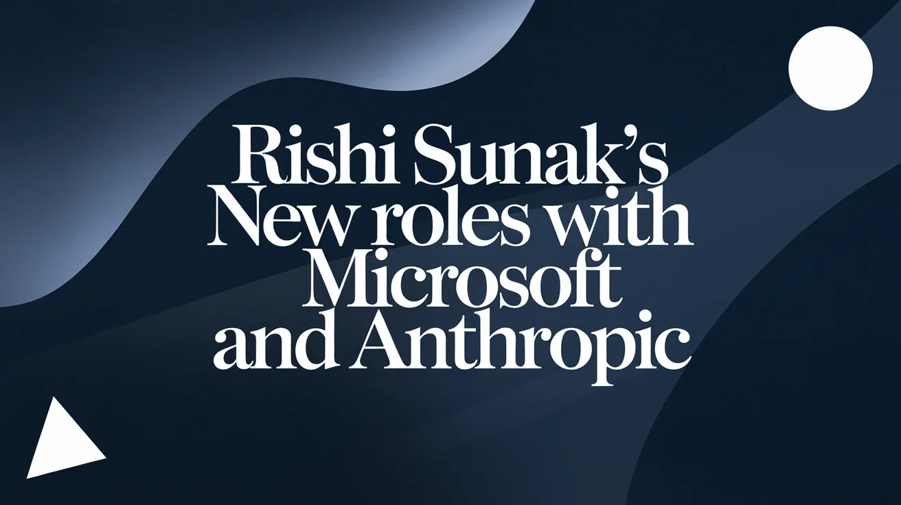 Rishi Sunak's New Roles with Microsoft and Anthropic